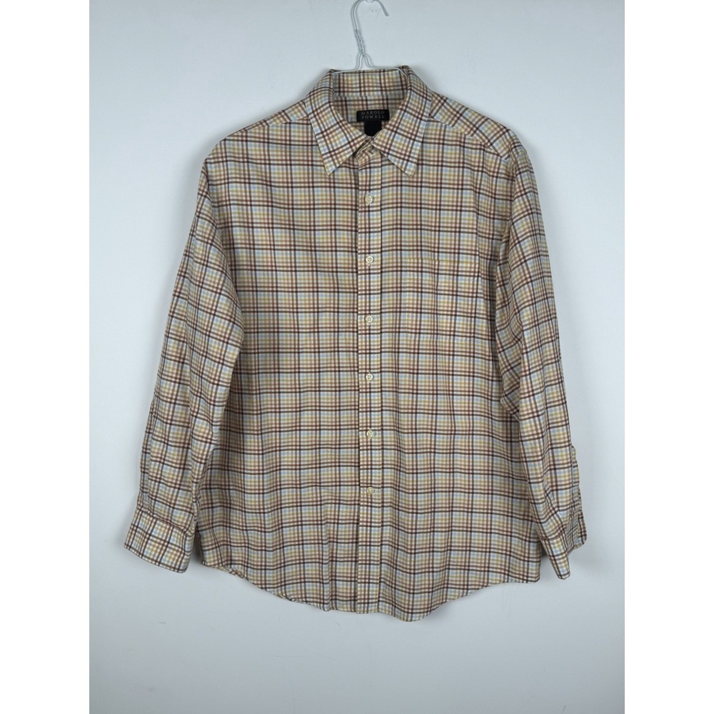 Harold Powell Shirt Mens Large Plaid Preppy Business Casual - Picture 1 of 5